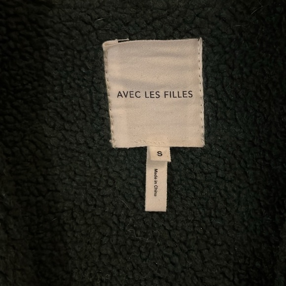 Avec Les Filles Green Faux Sherpa Biker Jacket - Picture 5 of 11